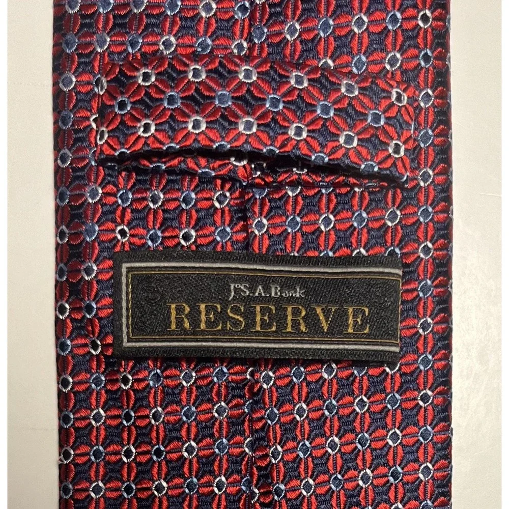 Jos A Bank Reserve Tie‎ Men's Classic Silk Geometric Pattern Neckwear Formal